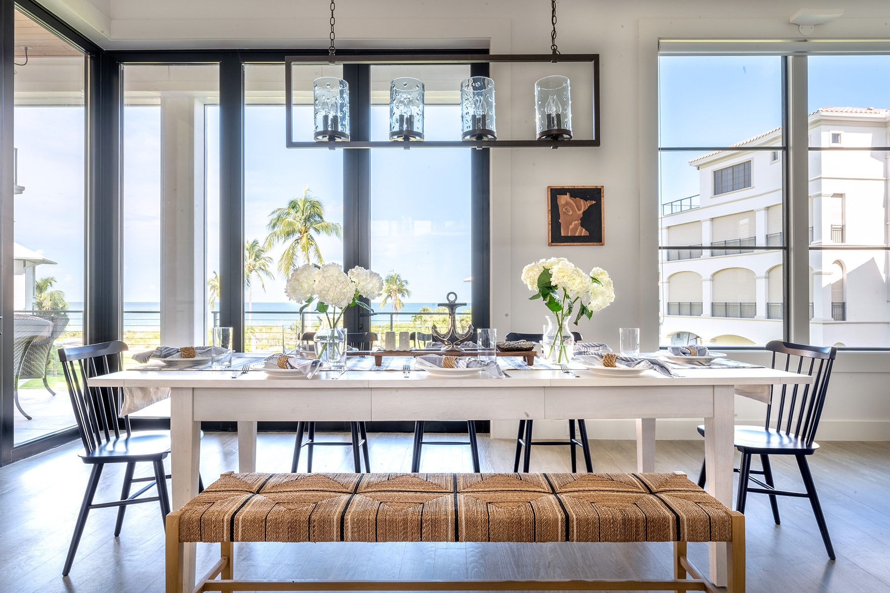 white dining table interior design